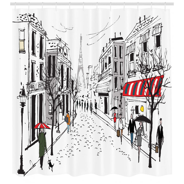 East Urban Home Paris Shower Curtain Set + Hooks & Reviews Wayfair